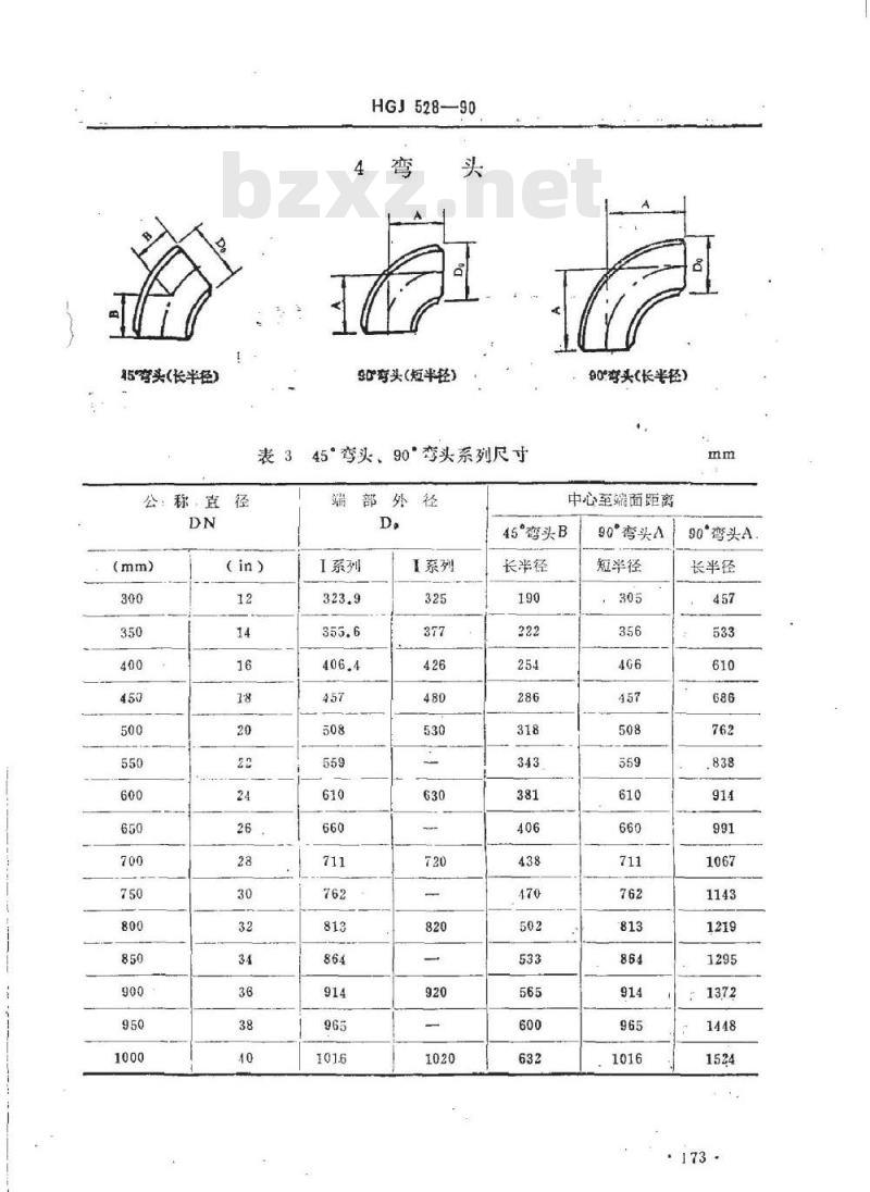 HGJ 528-1990 钢制有缝对焊管件
