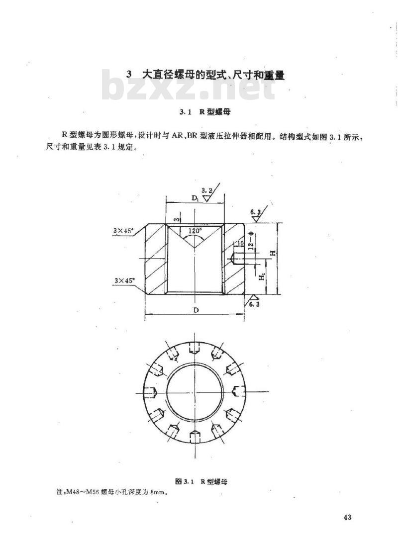 HG/T 21573.3-1995 大直径螺母