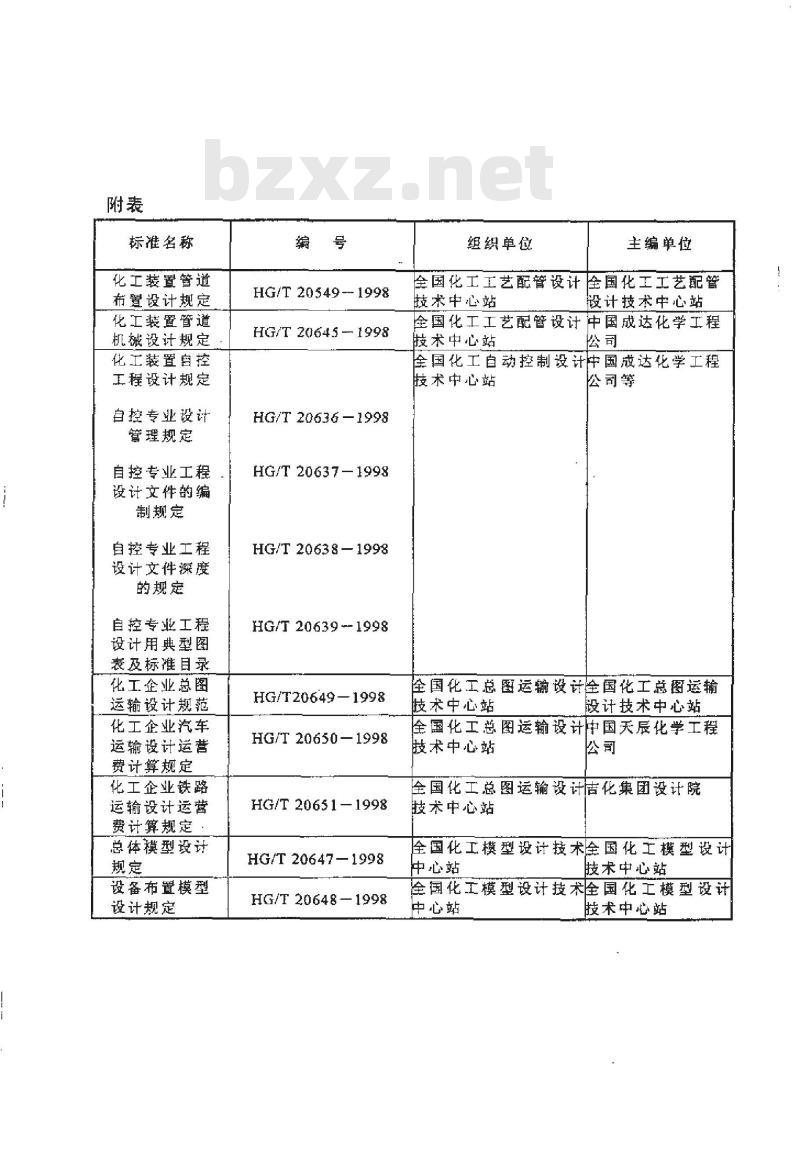 HG/T 20650-1998 化工企业汽车运输设计运营费计算规定