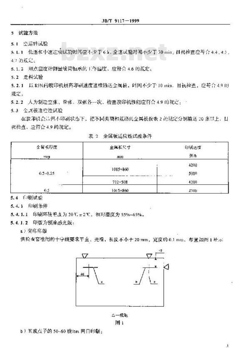JB/T 9117-1999 金属板胶印机