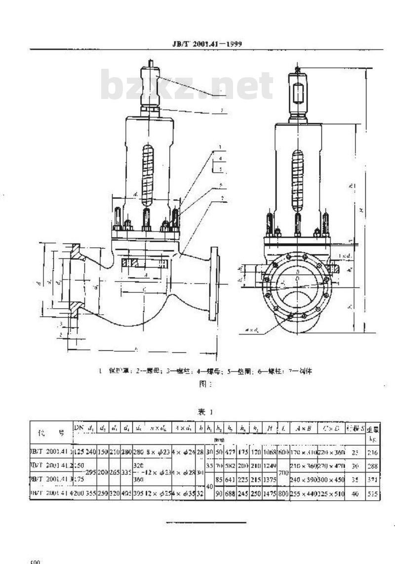 JB/T 2001.41-1999 水系统 溢流阀(PN=0.4、0.8、1.2MPa)