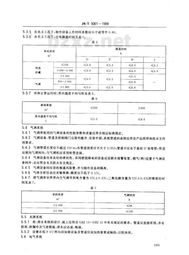 JB/T 9061-1999 组合冷库