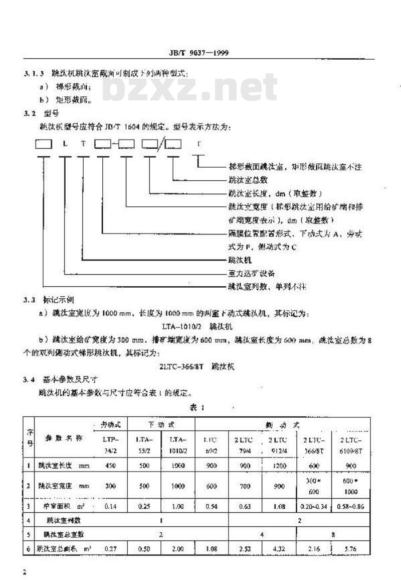 JB/T 9037-1999 矿用隔膜式跳汰机