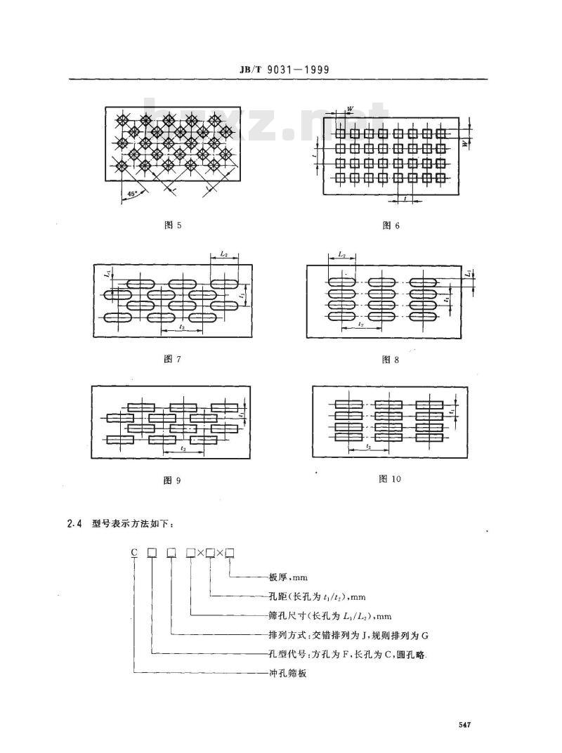 JB/T 9031-1999 矿用冲孔筛板