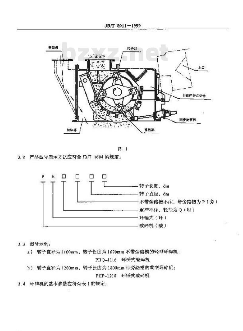 JB/T 8911-1999 环锤式破碎机