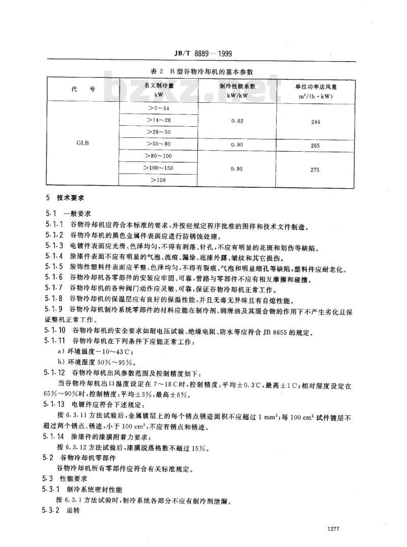 JB/T 8889-1999 谷物冷却机