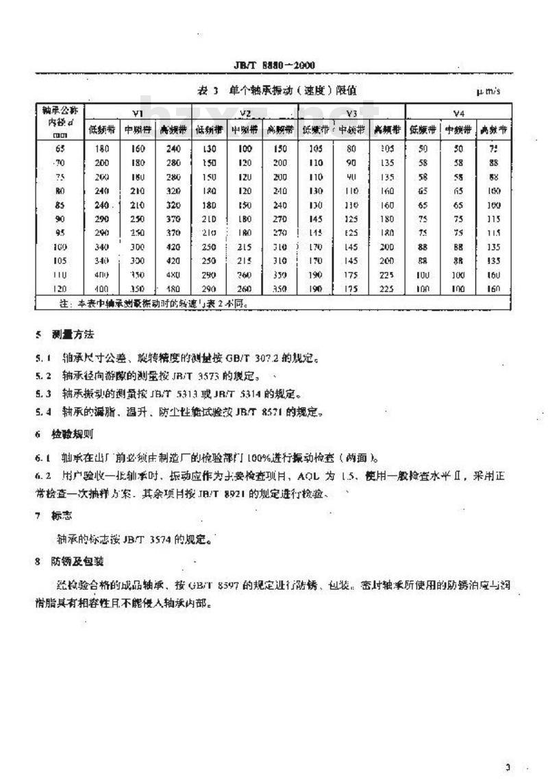 JB/T 8880-2000 电机用深沟球轴承 技术条件