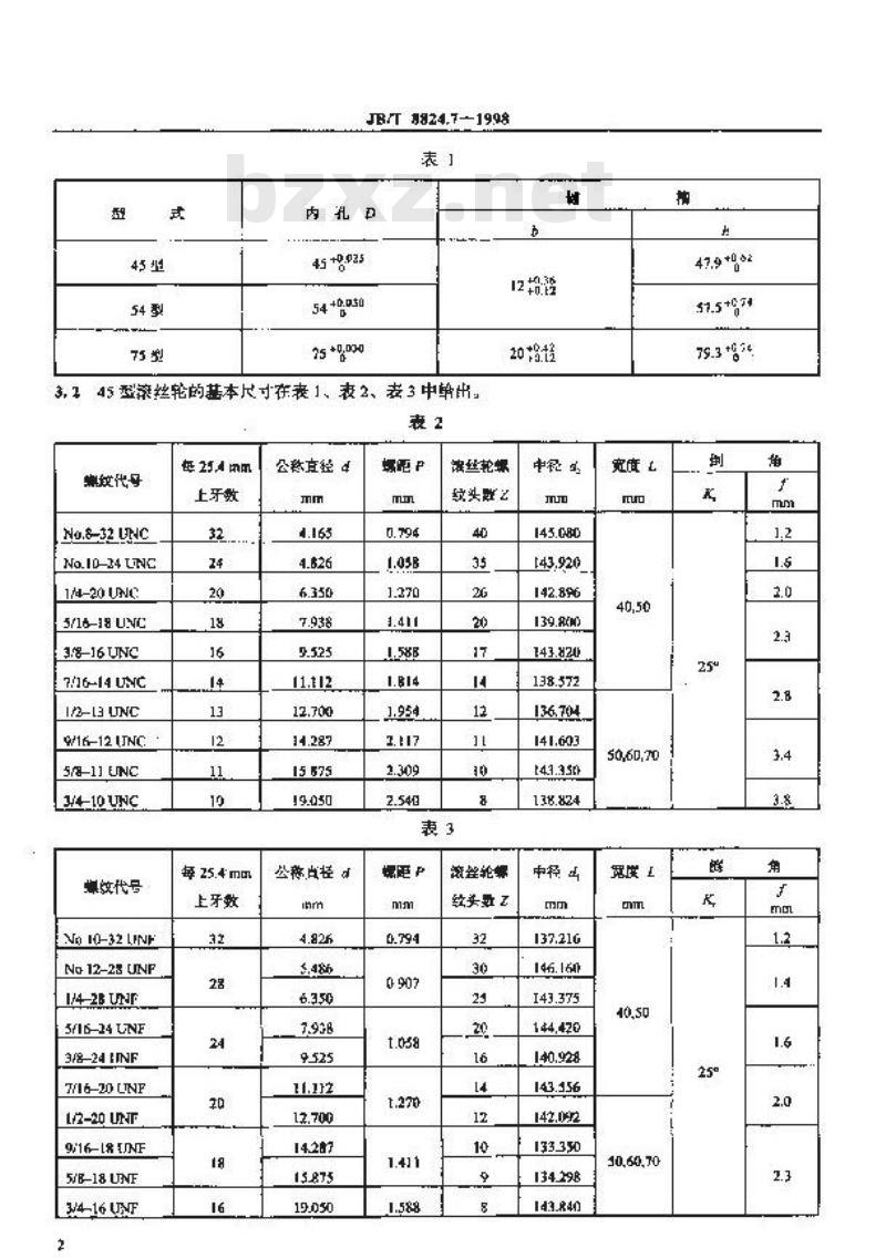 JB/T 8824.7-1998 统一螺纹滚丝轮