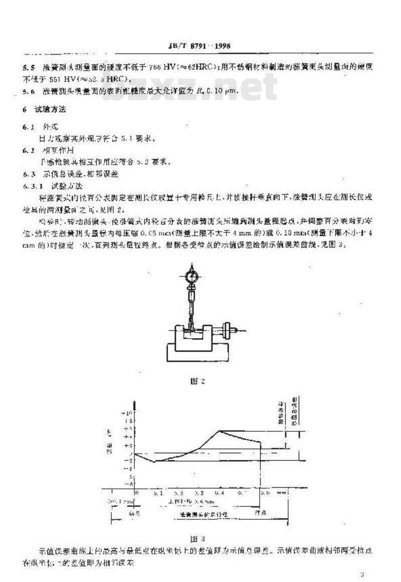 JB/T 8791-1998 涨簧式内径百分表