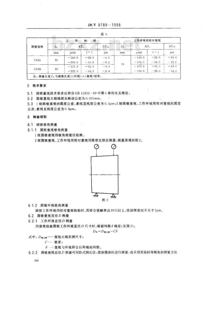 JB/T 8789-1998 1∶24(UG)圆锥量规