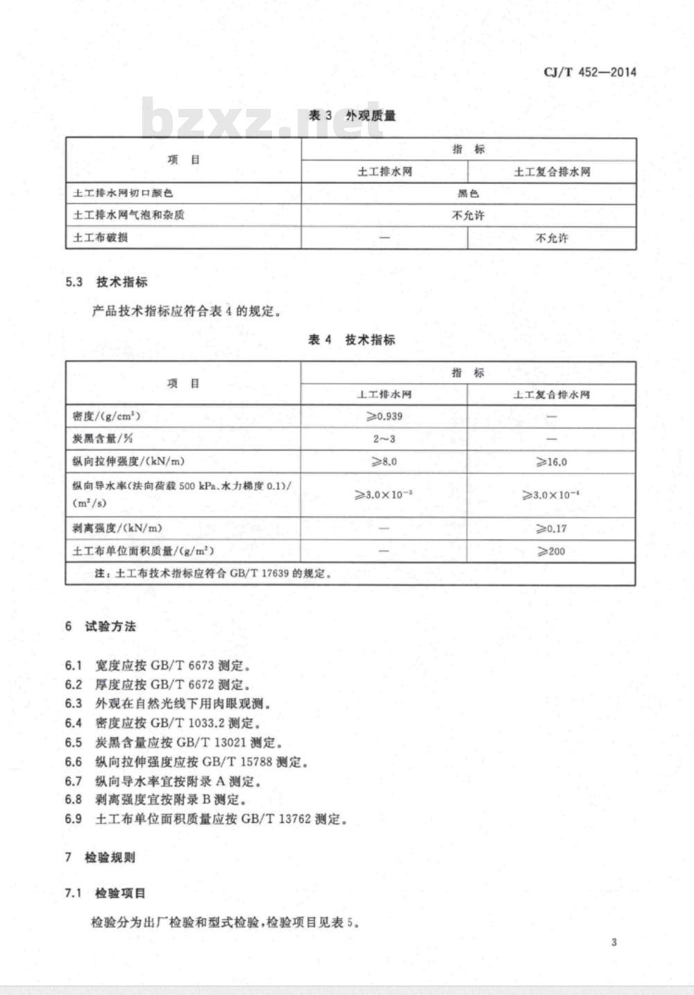CJ/T 452-2014 垃圾填埋场用土工排水网