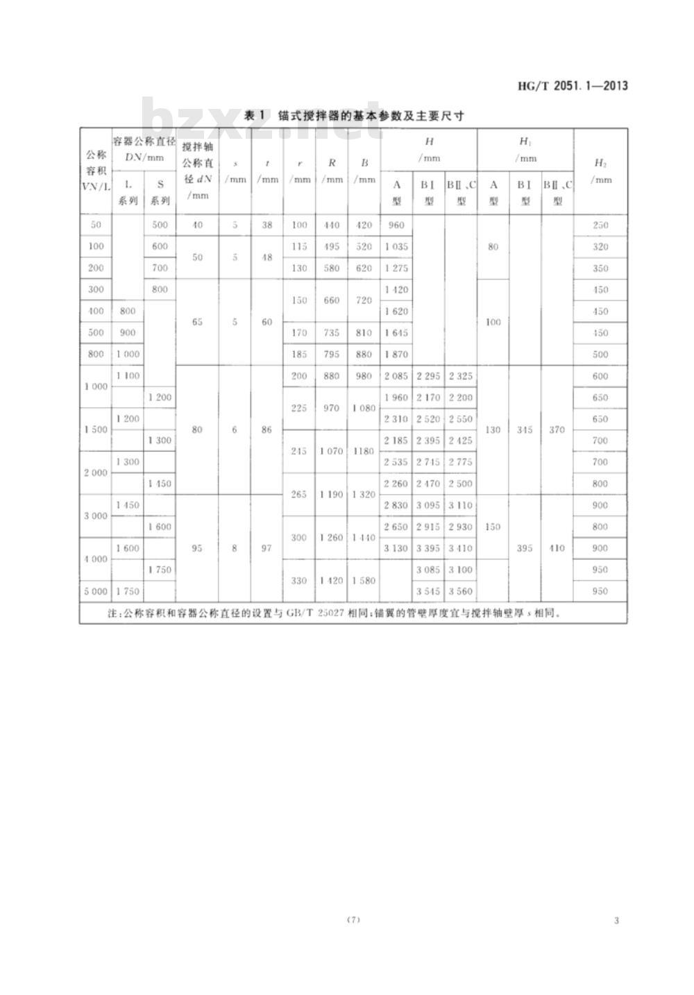 HG/T 2051.1-2013 搪玻璃搅拌器 锚式搅拌器