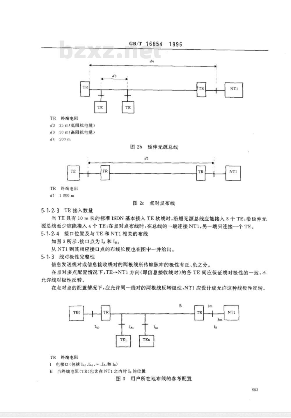 GB/T 1654-1996 ISDN（2B D）NT1用户-网络接口设备技术要求