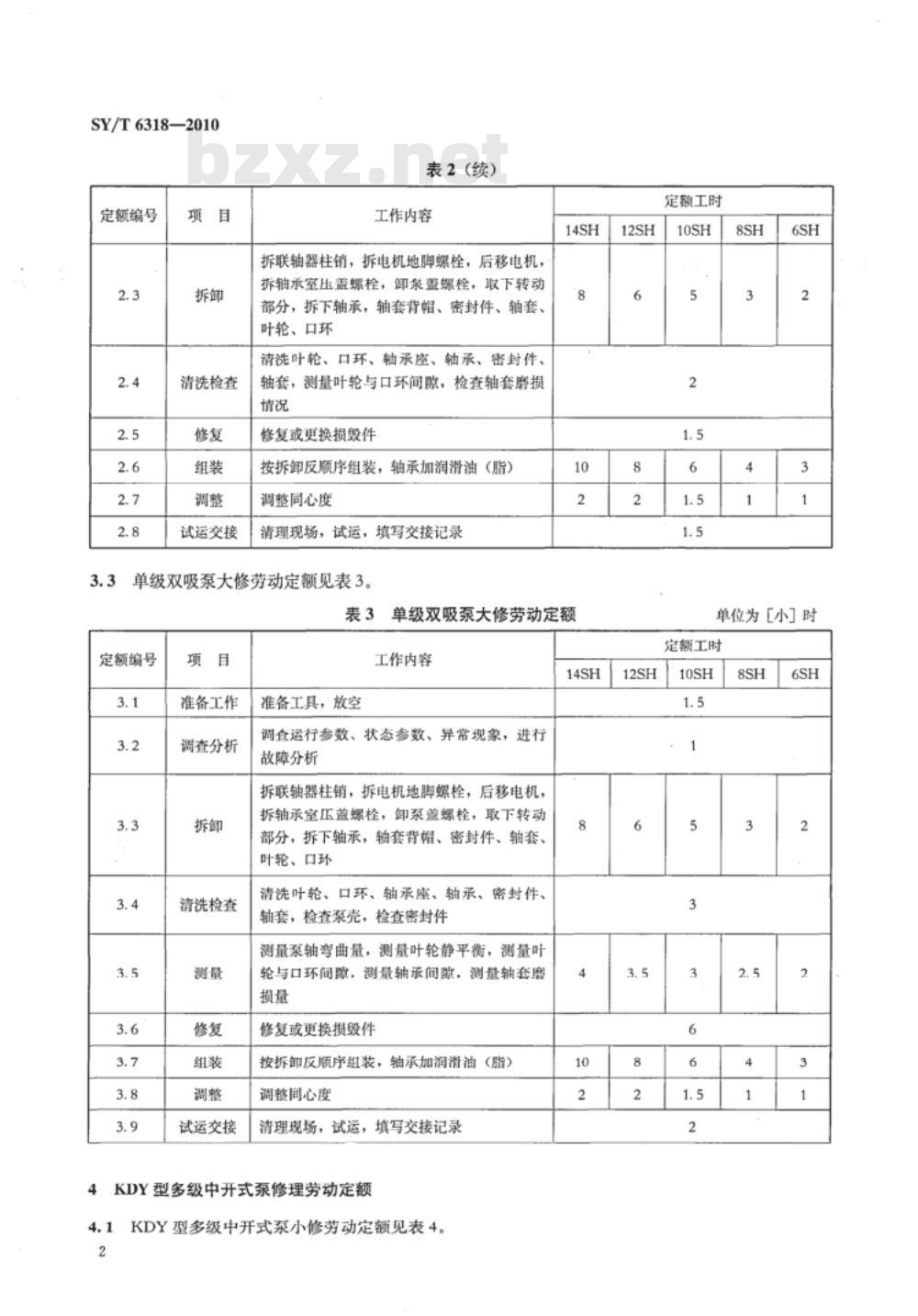 SY/T 6318-2010 油气集输设备修理劳动定额