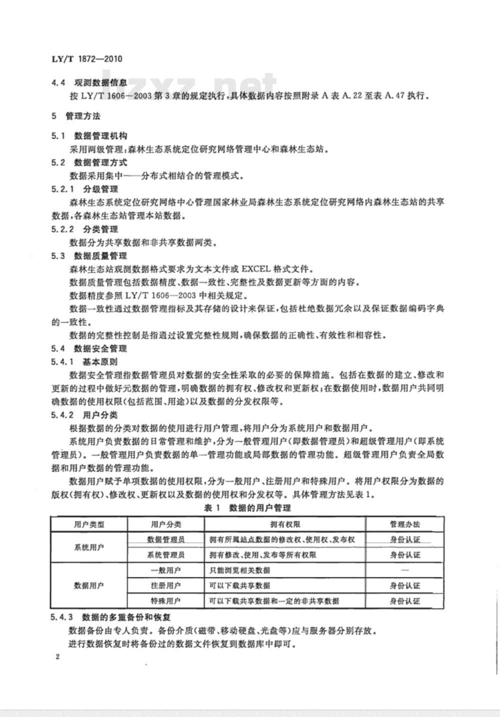 LY/T 1872-2010 森林生态系统定位研究站数据管理规范