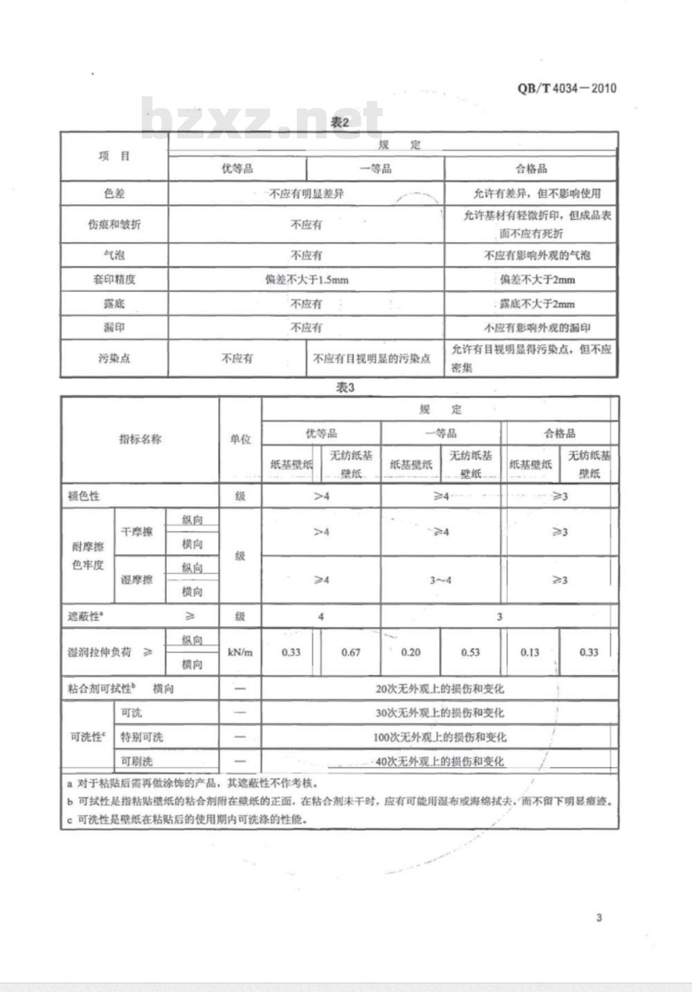 QB/T 4034-2010 壁纸