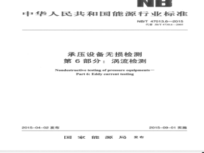 NB/T 47013.6-2015承压设备无损检测 第6部分:涡流检测