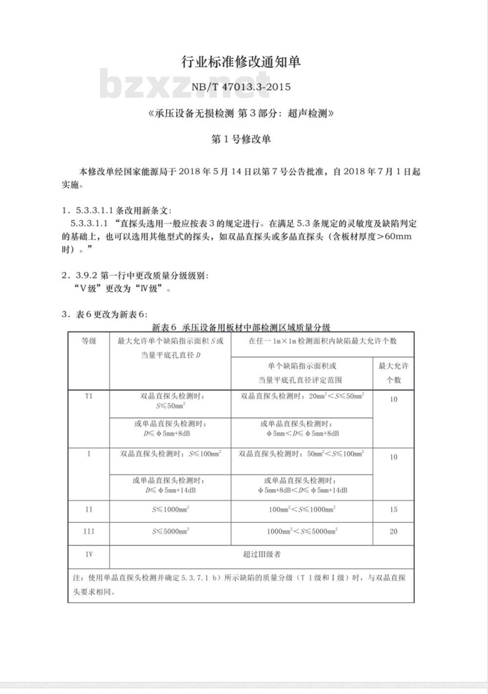 NB/T 47013.2-2015/XG1-2018《承压设备无损检测 第2部分:射线检测》行业标准第1号修改单