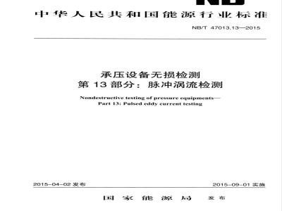NB/T 47013.13-2015承压设备无损检测 第13部分：脉冲涡流检测