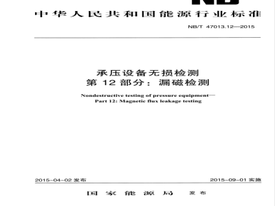 NB/T 47013.12-2015承压设备无损检测 第12部分：漏磁检测