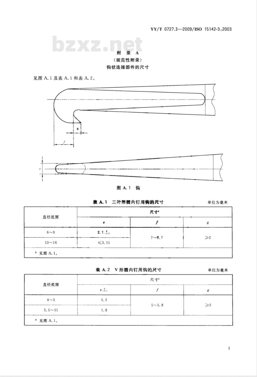 YY/T 0727.3-2009 外科植入物 金属髓内钉系统 第3部分：连接器械及髓腔扩大器直径的测量