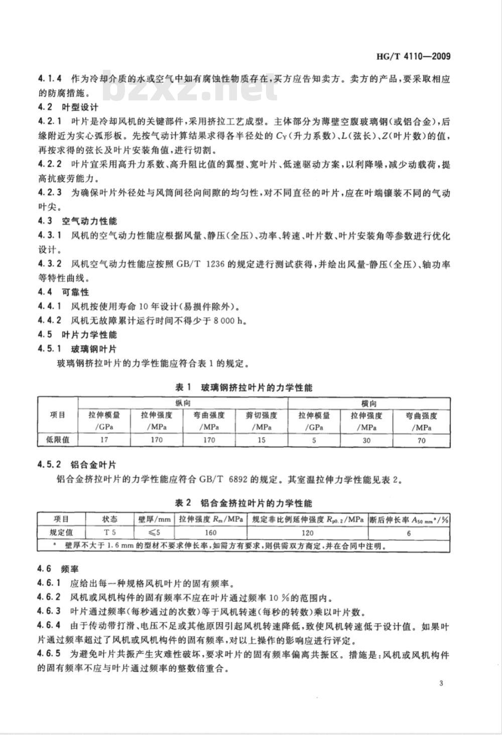 HG/T 4110-2009 冷却风机(挤拉叶片)技术条件