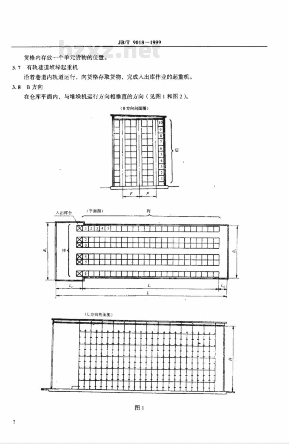 ZB J 83015-1989 有轨巷道式高层货架仓库设计规范