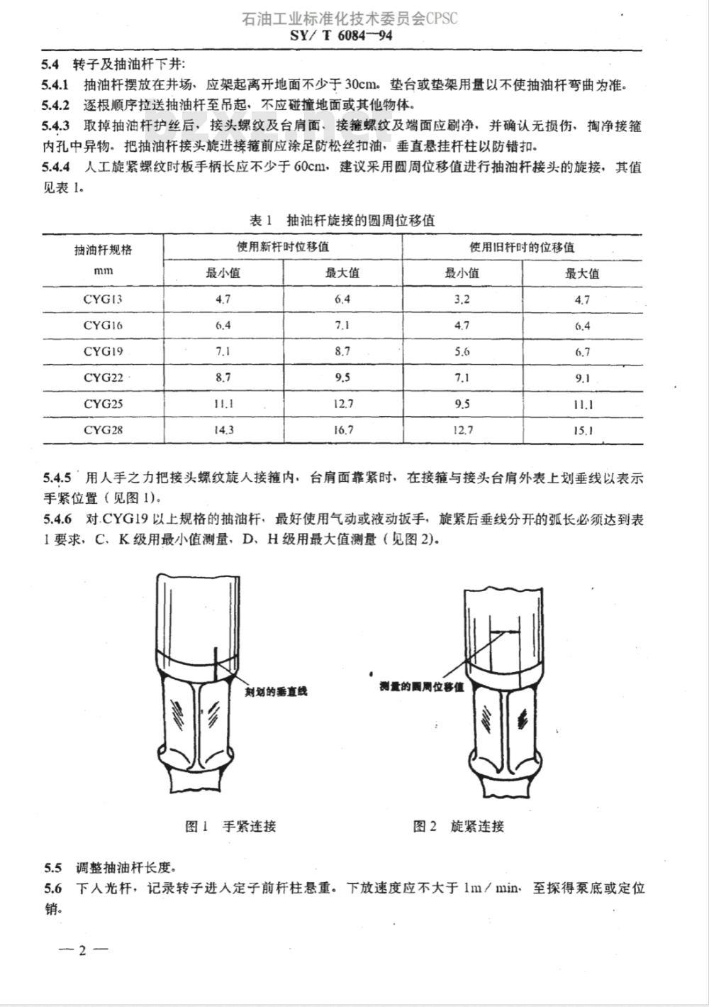 SY/T 6084-1994 地面驱动螺杆抽油泵使用与维护
