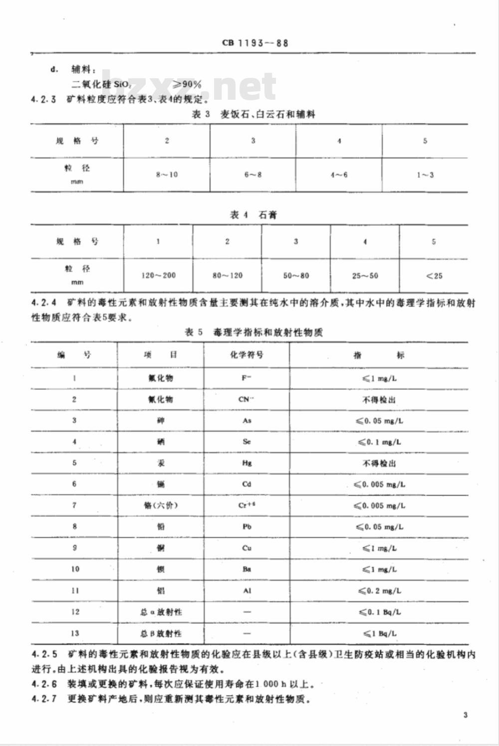 CB 1193-1988 舰船饮用水矿化器