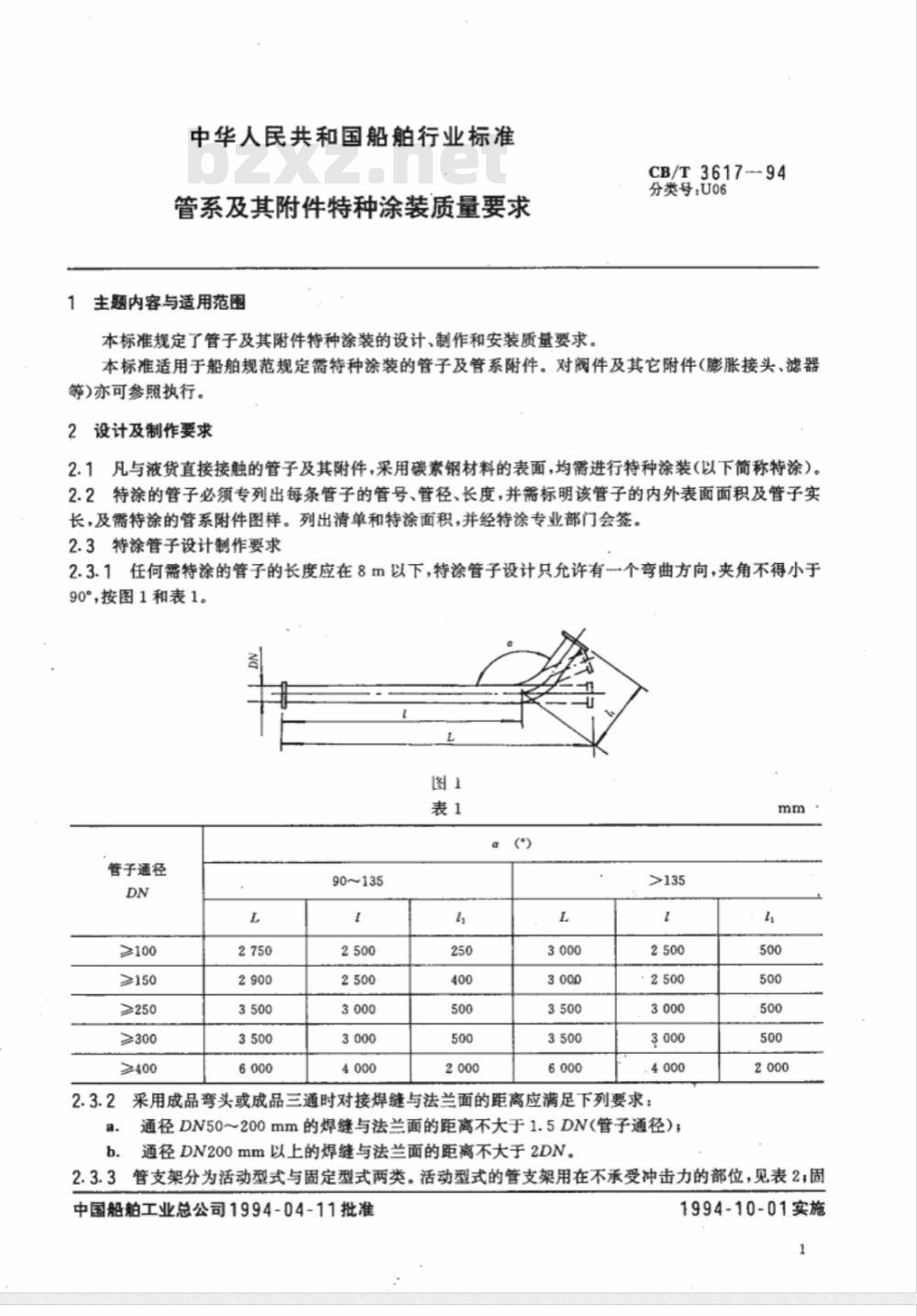 CB/T 3617-1994 管系及附件特种涂装质量要求