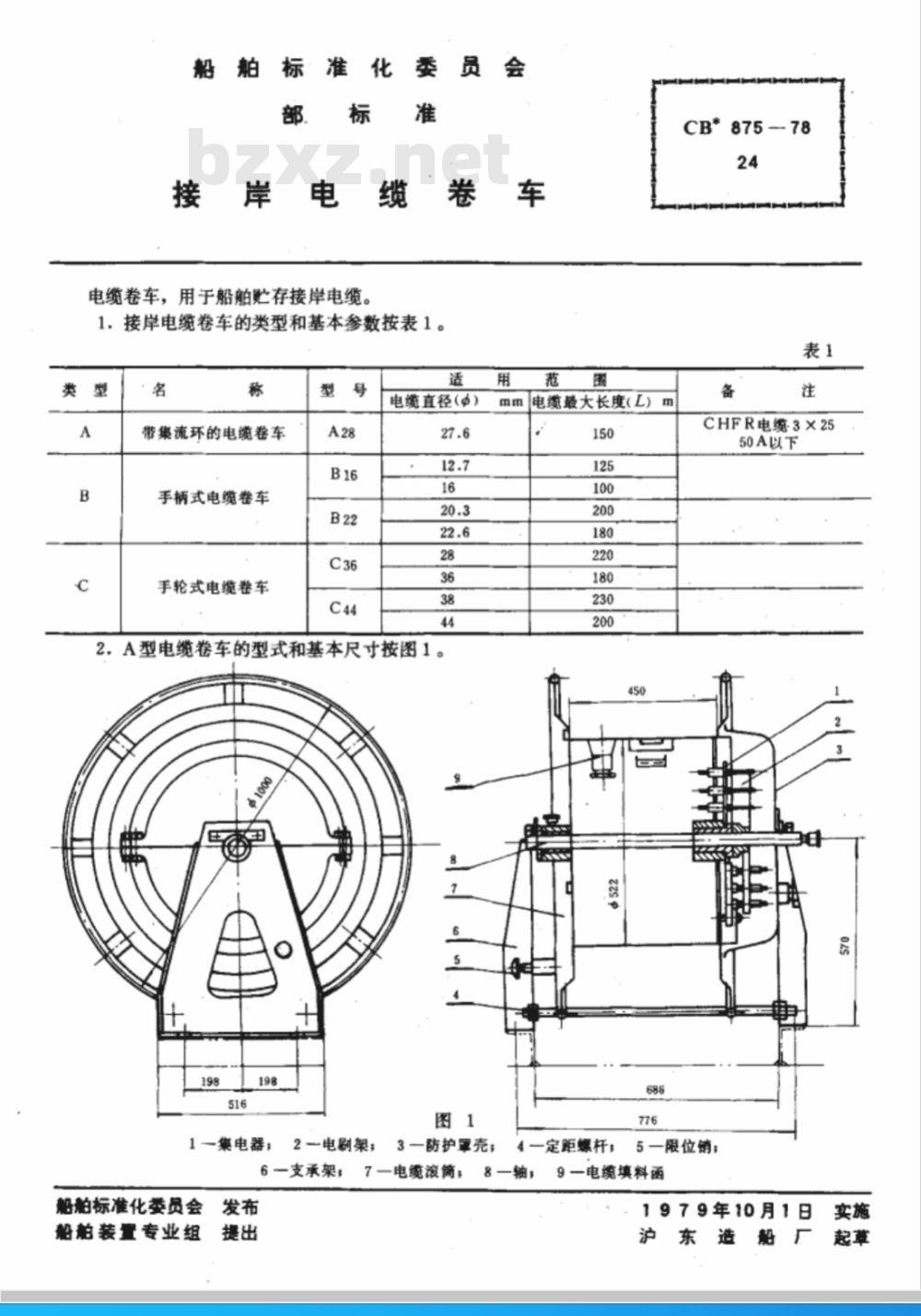 CB* 875-78 接岸电缆卷车
