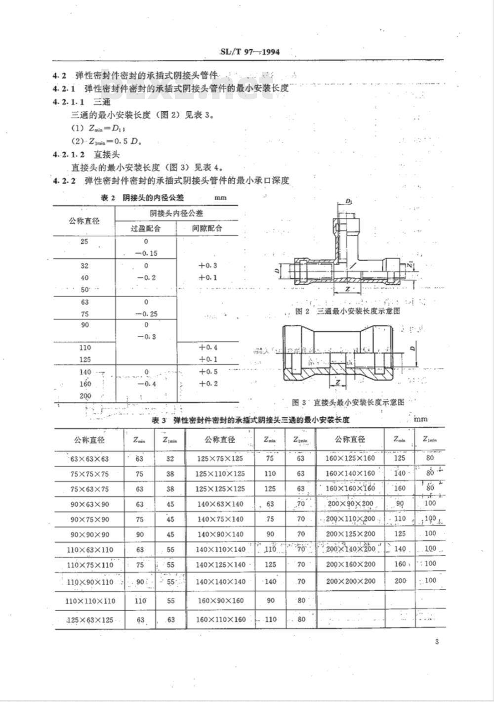 SL/T 97-1994 喷灌用塑料管件基本参数及技术条件 SL/T 97-1994