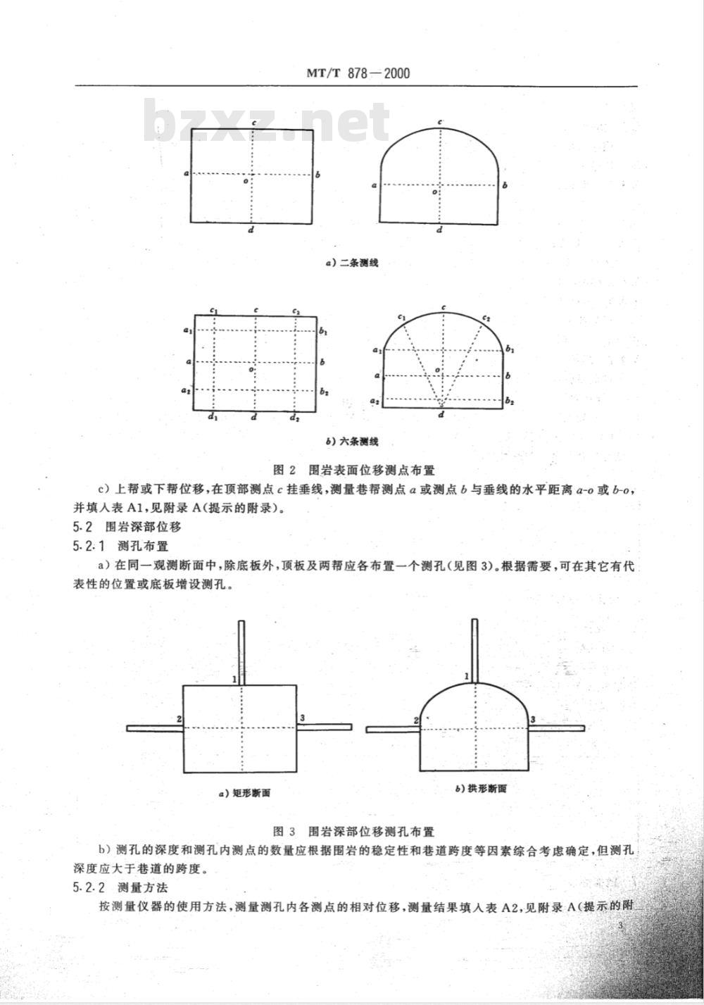 MT/T 878-2000 煤矿巷道矿山压力显现观测方法