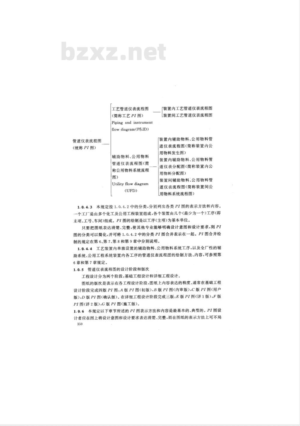 HG 20559.1-1993 管道仪表流程图设计内容及深度的规定