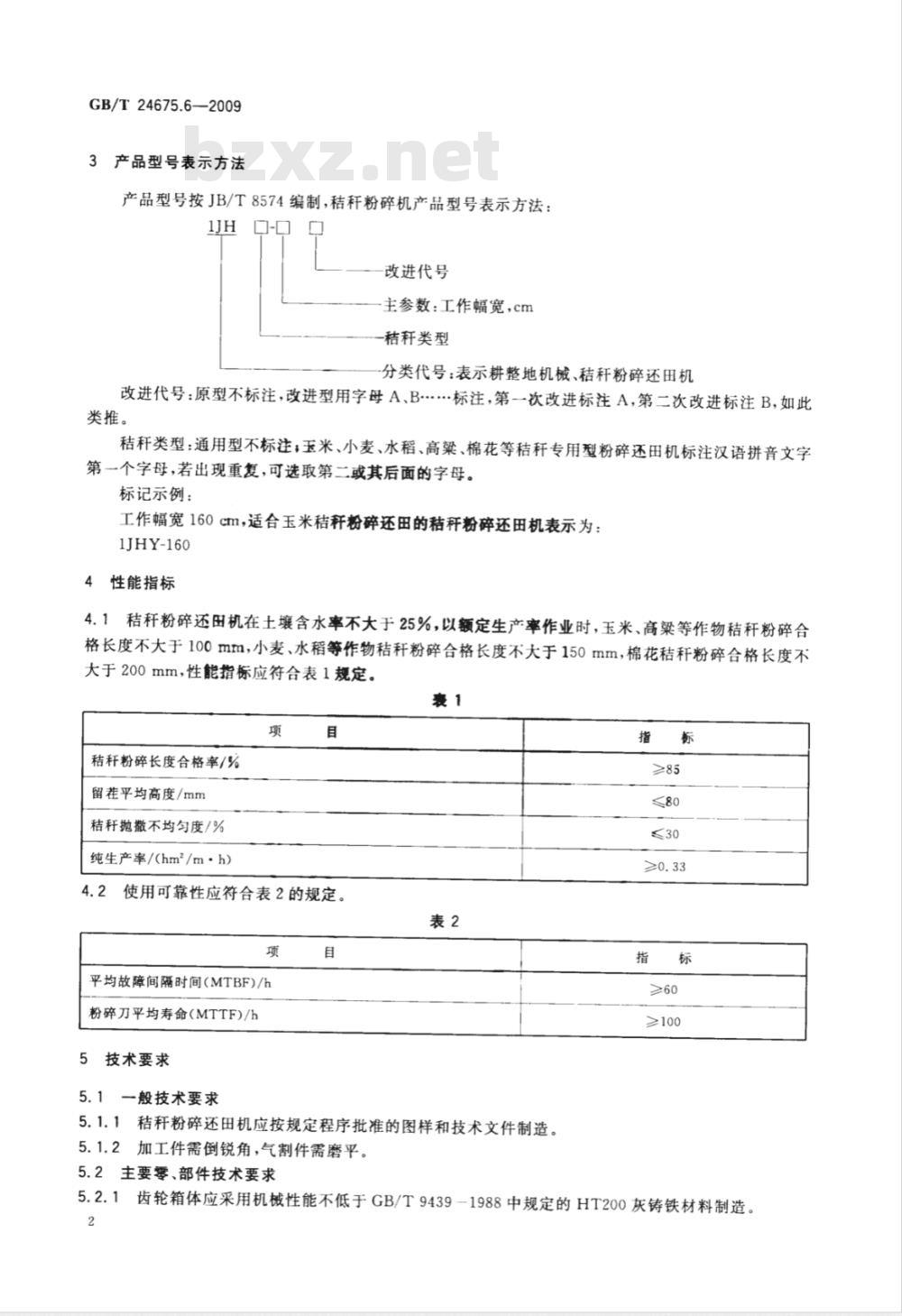 GB/T 24675.6-2009  保护性耕作机械 秸秆粉碎还田机