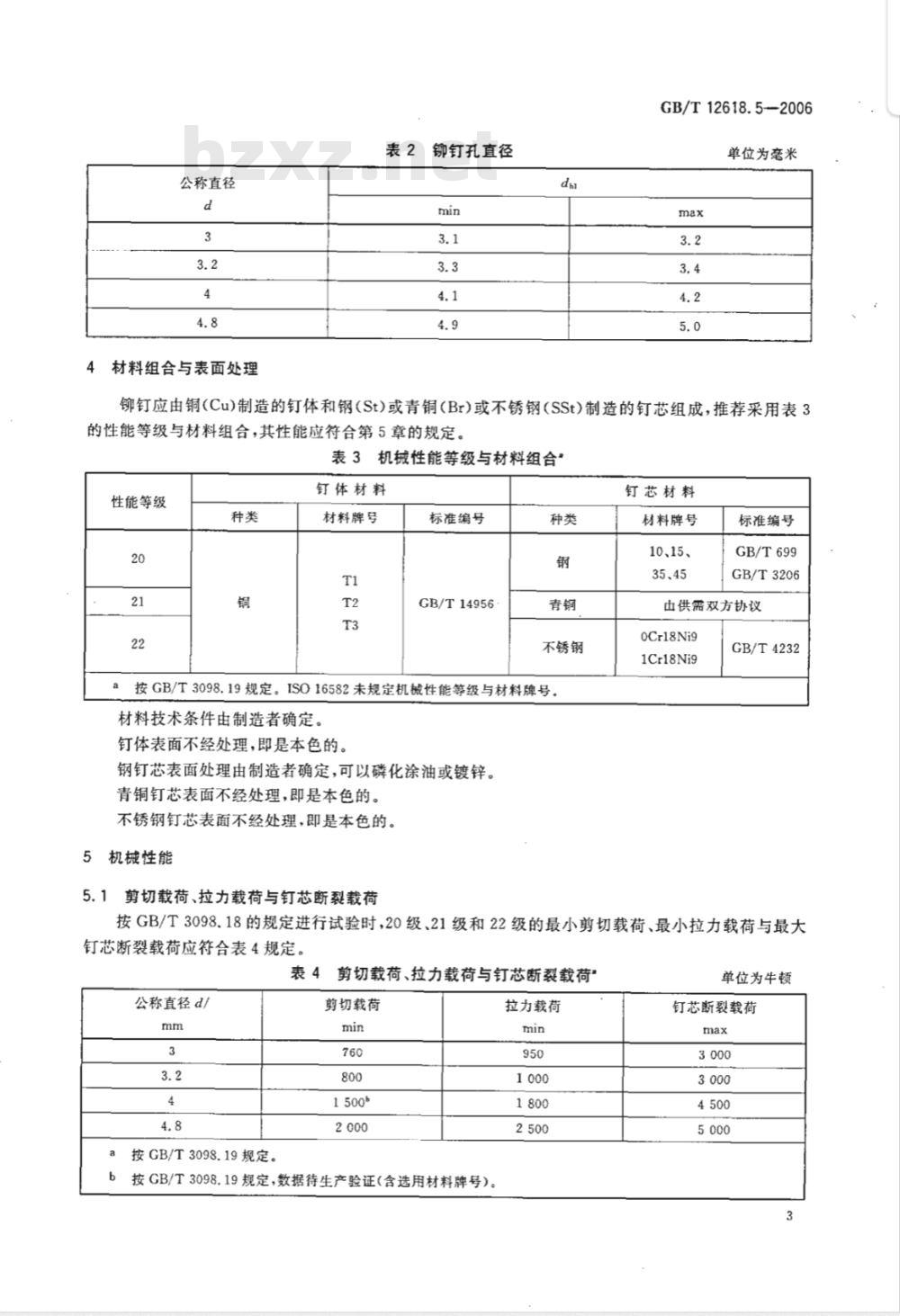 GB/T 12618.5-2006 开口型平圆头抽芯铆钉 20、21、22级