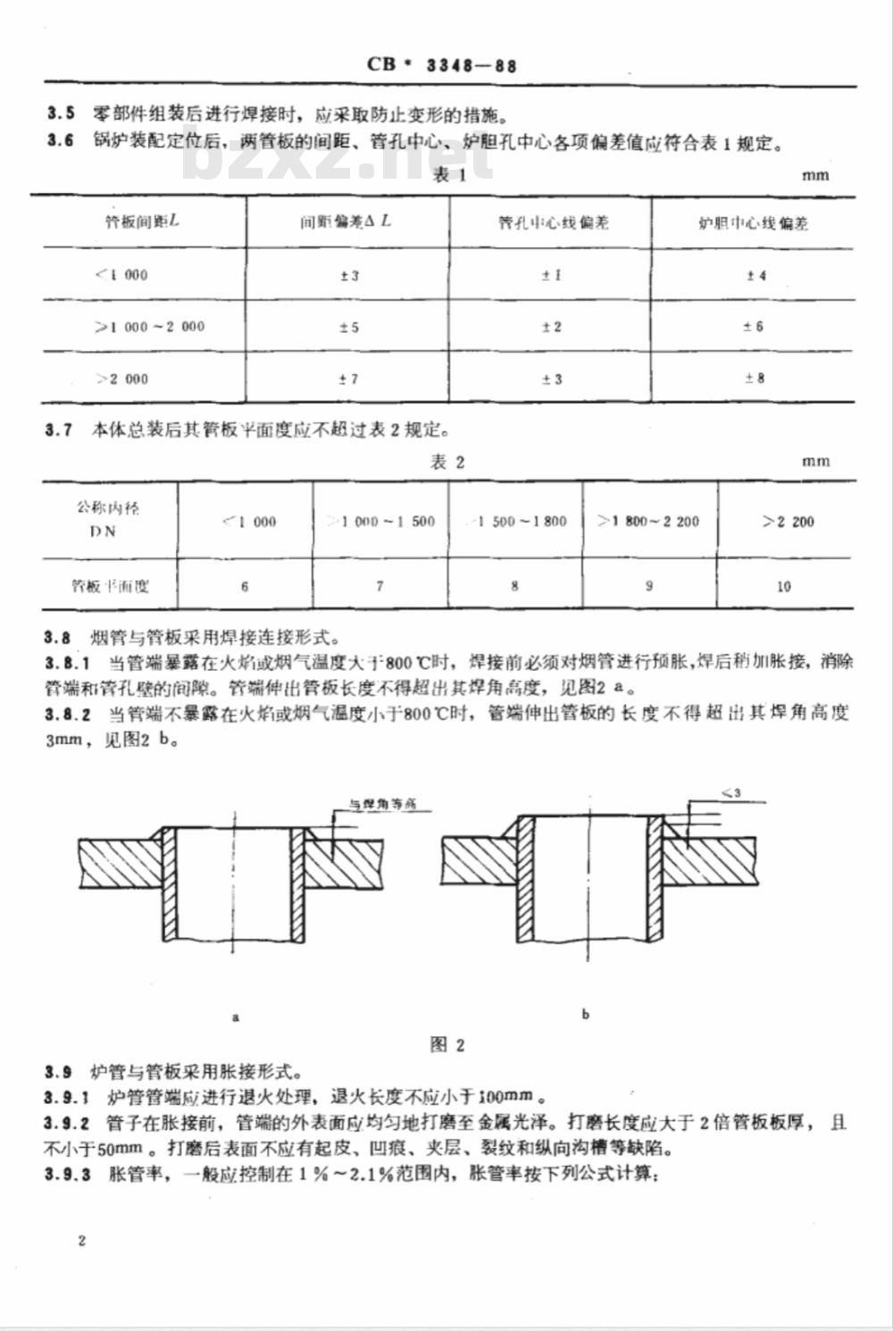 CB* 3348-1988 船用锅壳式辅锅炉本体总装技术条件