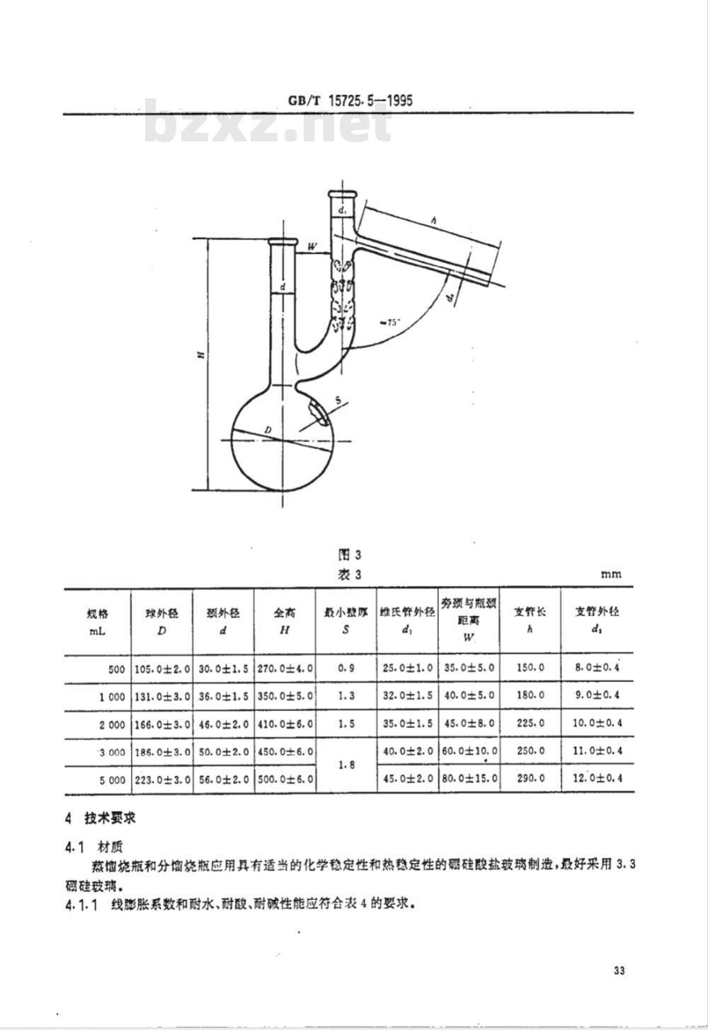 GB/T 15725.5-1995 实验室玻璃仪器 蒸馏烧瓶和分馏烧瓶