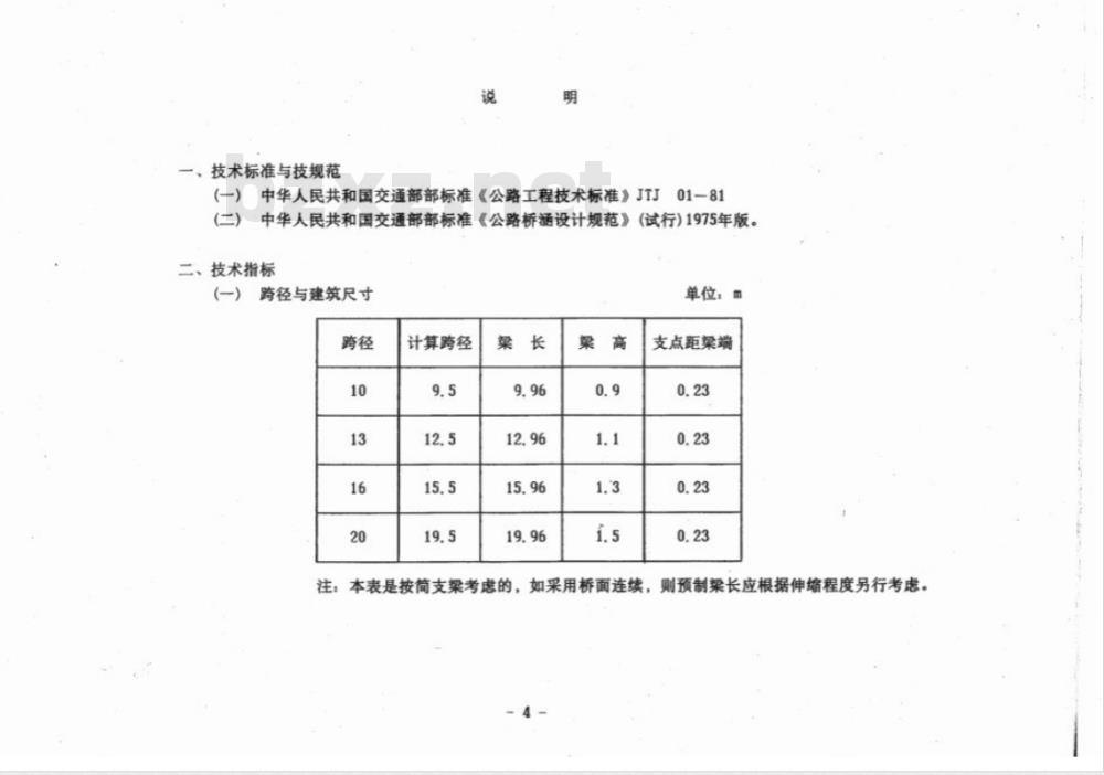 JT/GQS 025-1984 公路桥涵设计图 装配式钢筋混凝土T型梁
