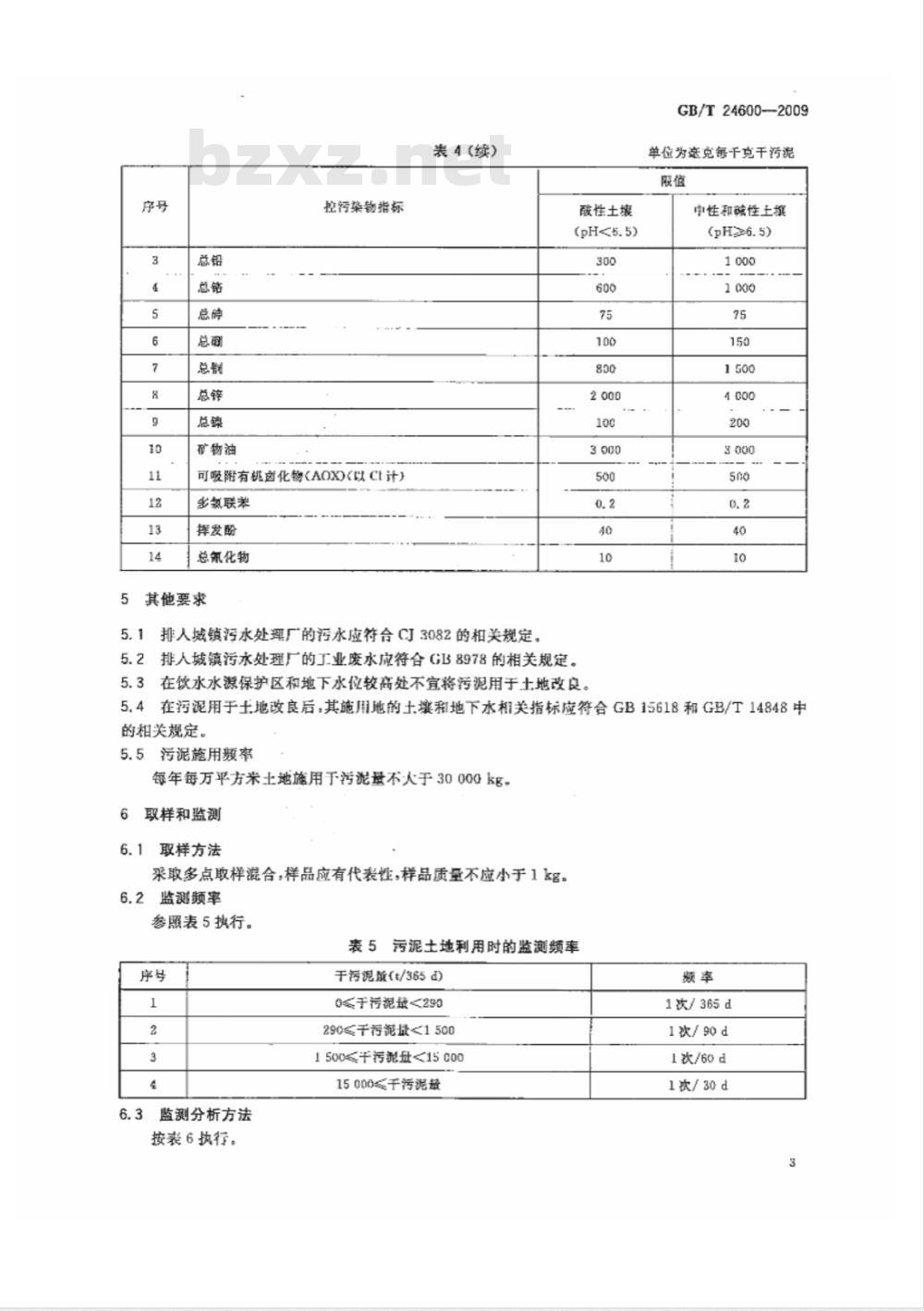GB/T 24600-2009 城镇污水处理厂污泥处置 土地改良用泥质
