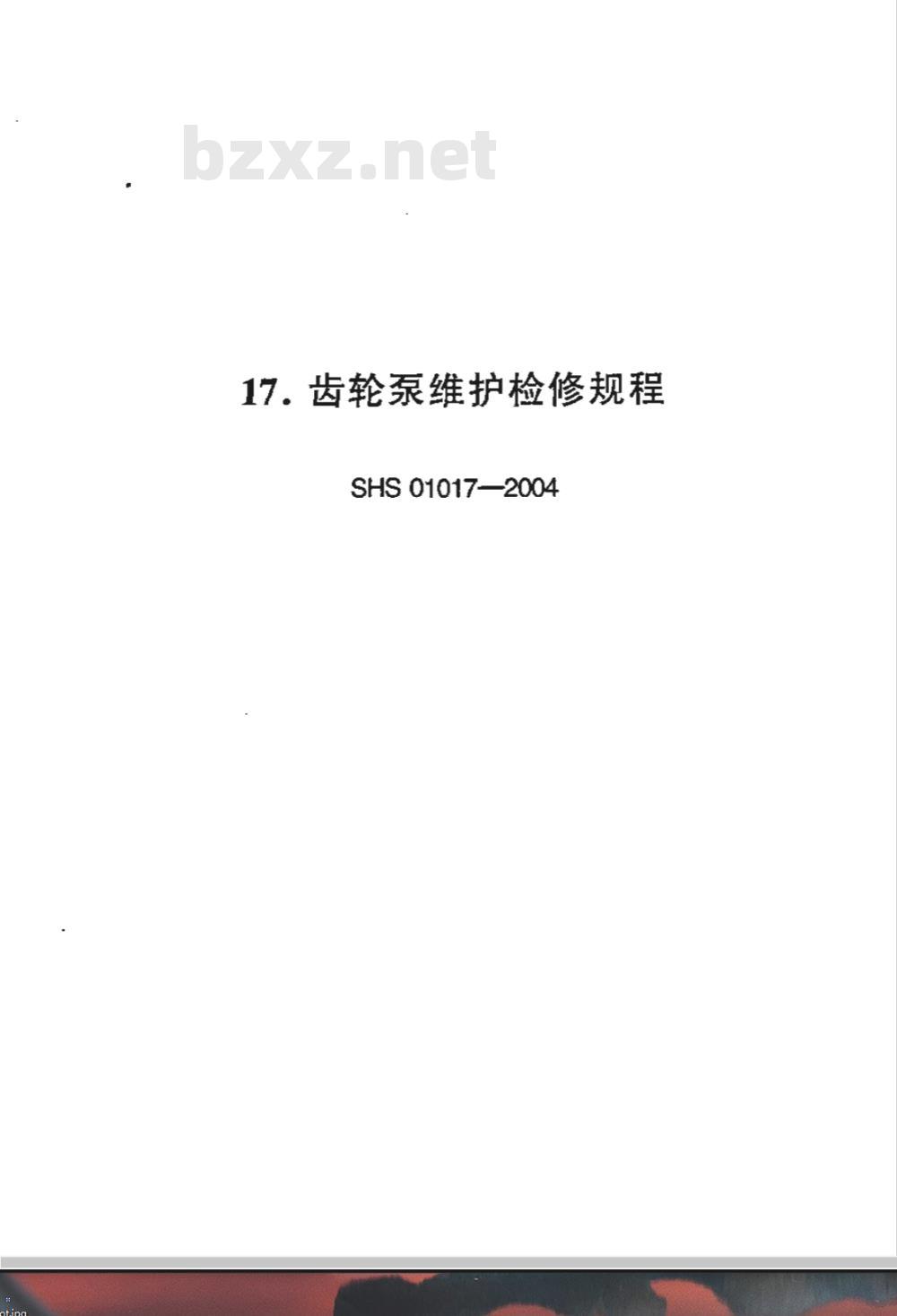 SHS 01017-2004 齿轮泵维护检修规程