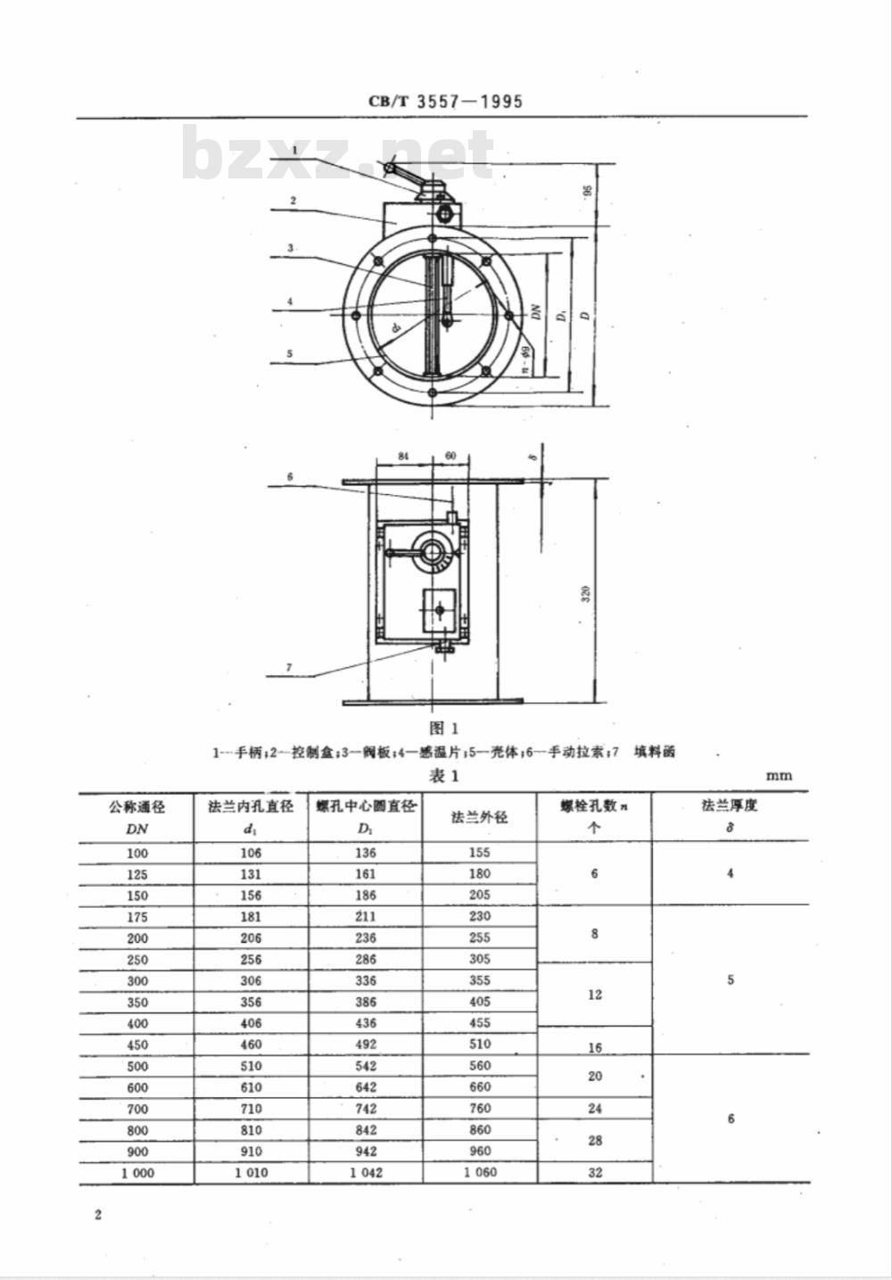 CB/T 3557-1995 船用防火风阀