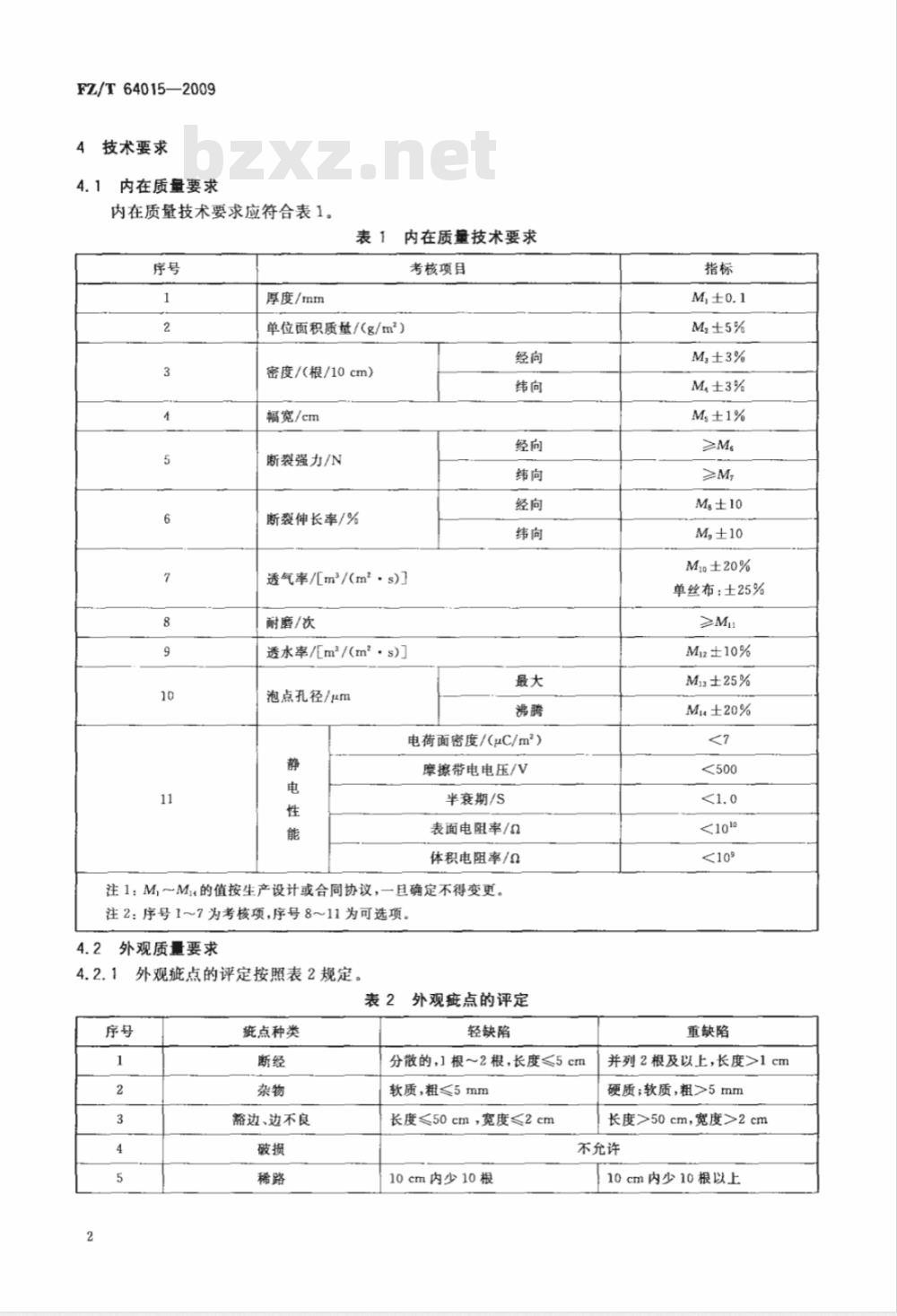 FZ/T 64015-2009 机织过滤布