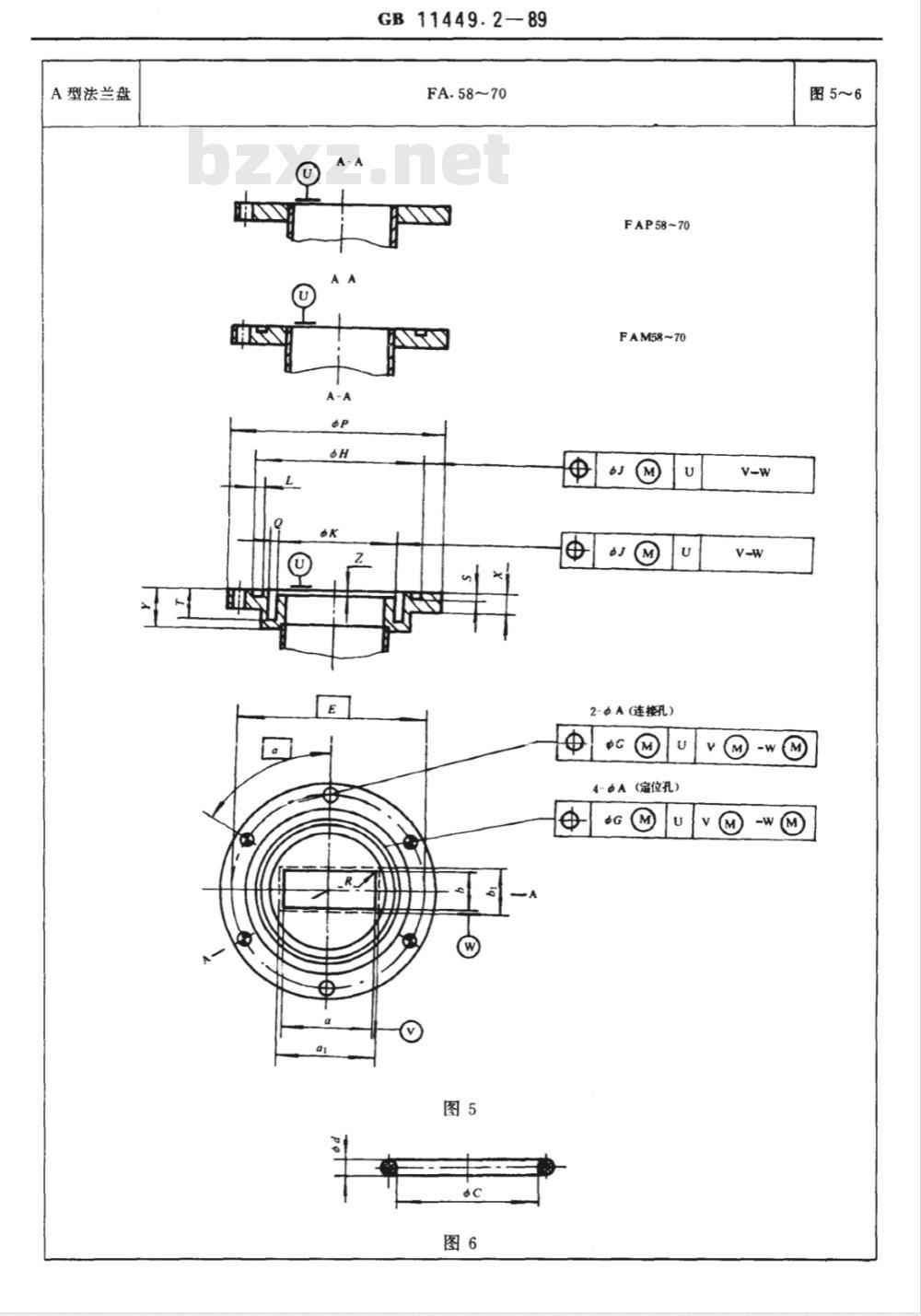 GB 11449.2-1989 波导法兰盘 第2部分:普通矩形波导法兰盘规范