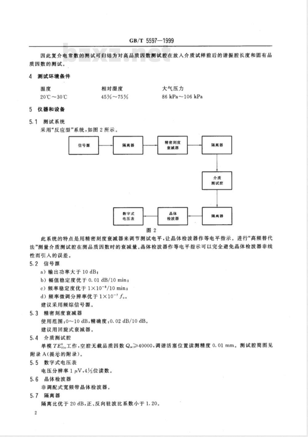 GB/T 5597-1999 固体电介质微波复介电常数的测试方法