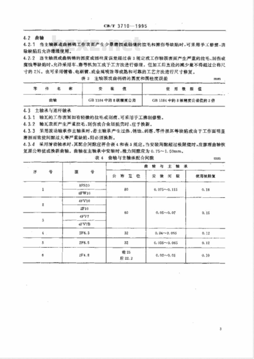 CB/T 3710-1995 船用氟里昂活塞式制冷压缩机修理技术要求