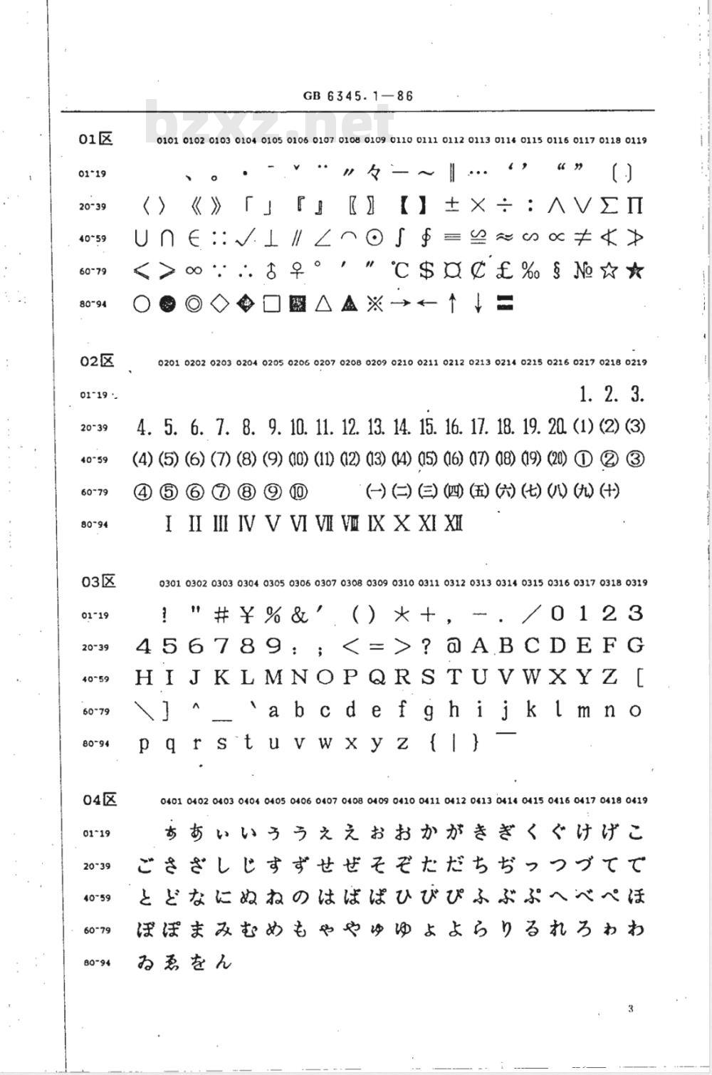 GB 6345.1-1986 信息交换用汉字32×32点阵字模集
