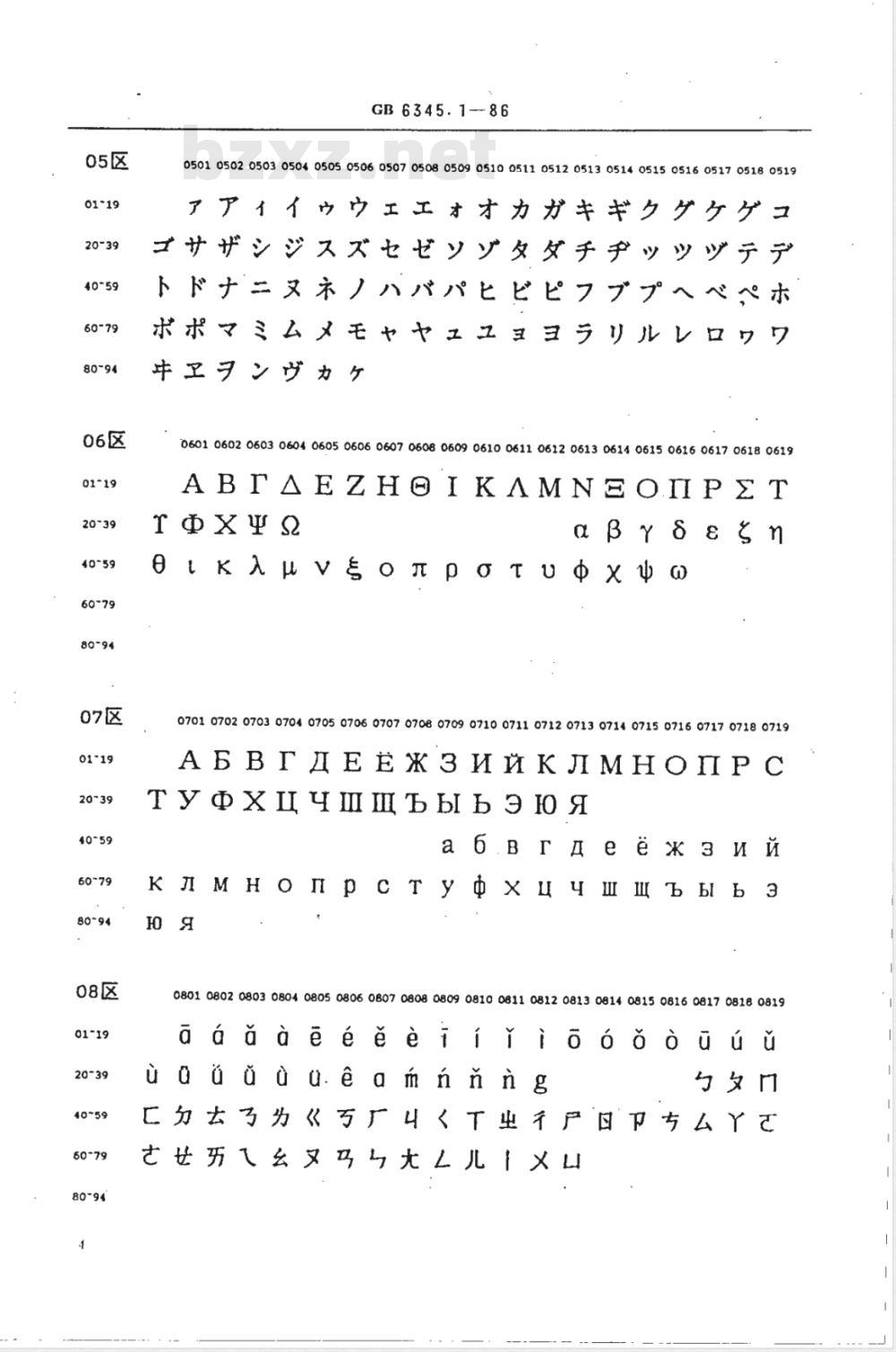 GB 6345.1-1986 信息交换用汉字32×32点阵字模集