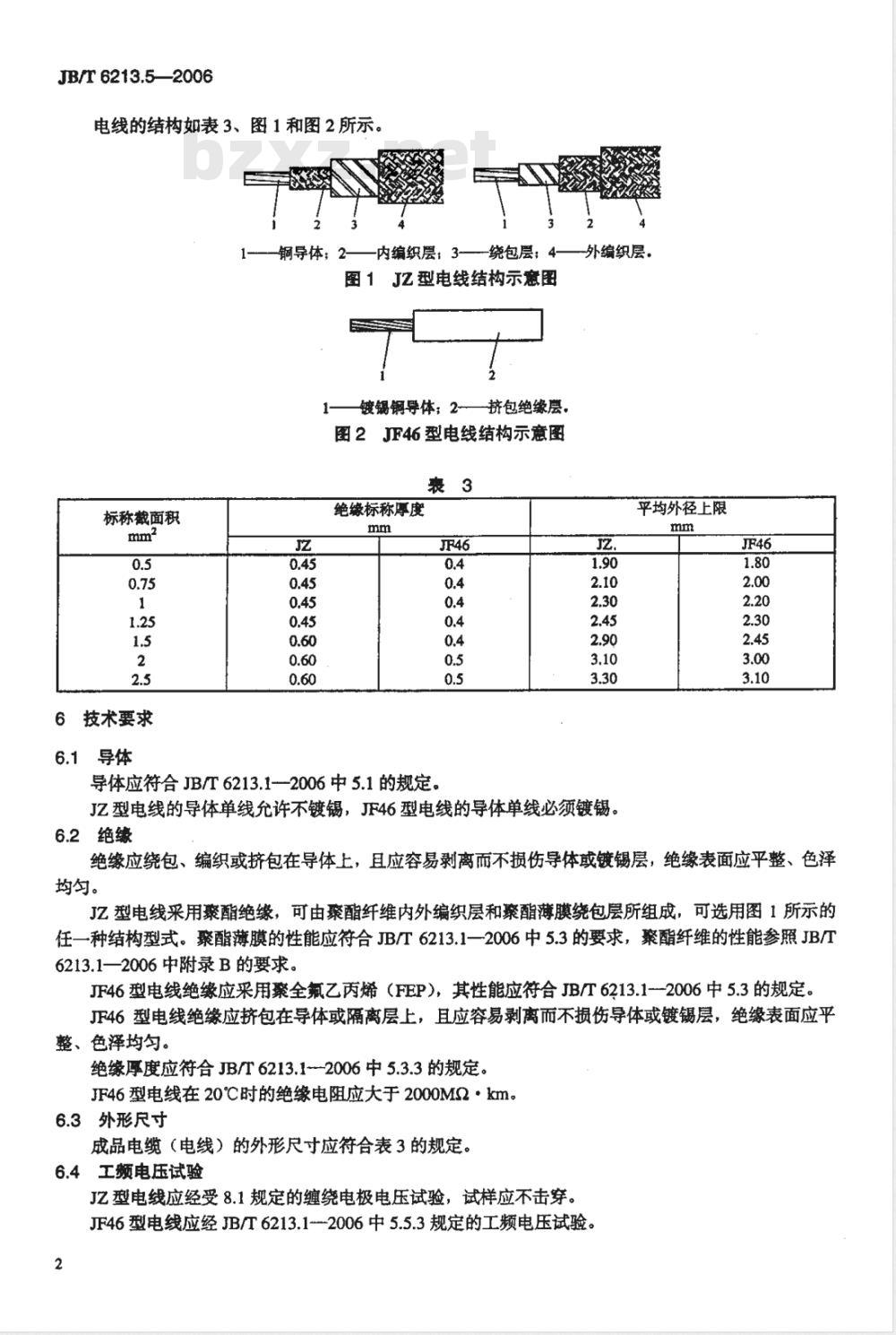 JB/T 6213.5-2006 电机绕组引接软电缆和软线 第5部分：耐氟利昂软线