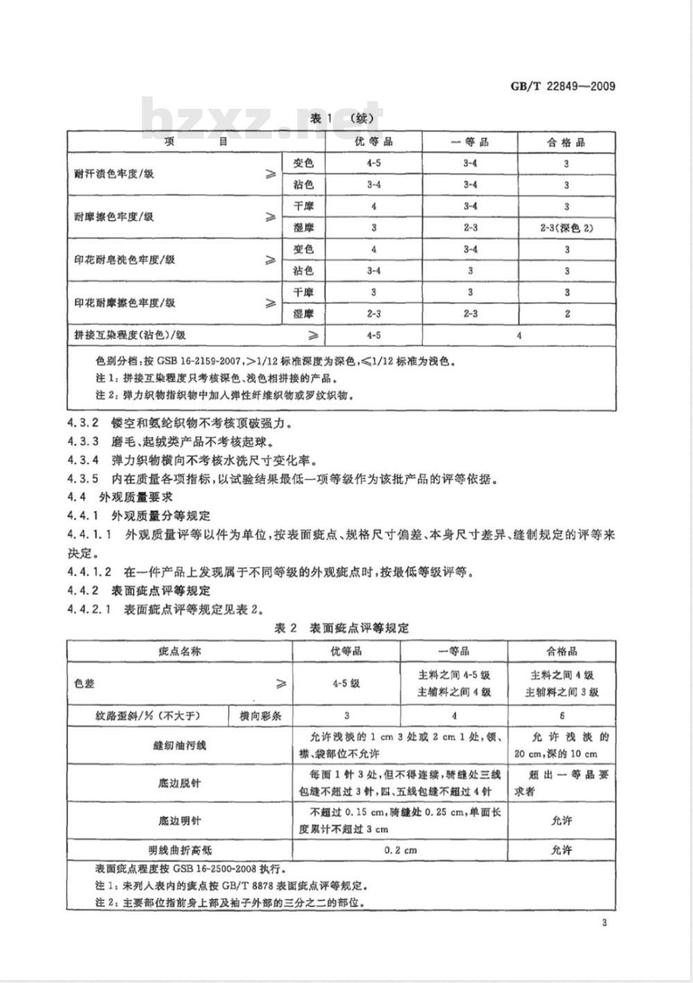GB/T 22849-2009 针织T恤衫